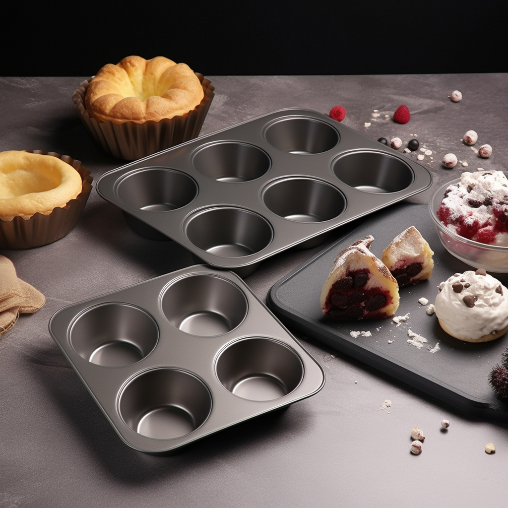 Assortiment de moules à gâteaux et pâtisseries